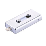 RQW-02 3 in 1 USB 2.0 & 8 Pin & Micro USB 64GB Flash-Laufwerk, RQW-02 Silber