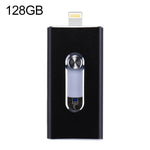 RQW-02 3 in 1 USB 2.0 & 8 Pin & Micro USB 128GB Flash-Laufwerk, RQW-02 Schwarz