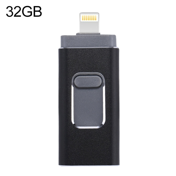 easyflash RQW-01B 3 in 1 USB 2.0 & 8 Pin & Micro USB 32GB Flash-Laufwerk, RQW-01B Schwarz