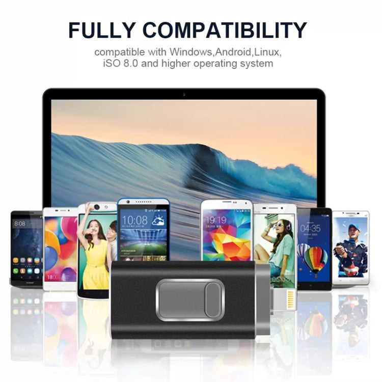 easyflash RQW-01B 3 in 1 USB 2.0 & 8 Pin & Micro USB 32GB Flash-Laufwerk, RQW-01B Schwarz