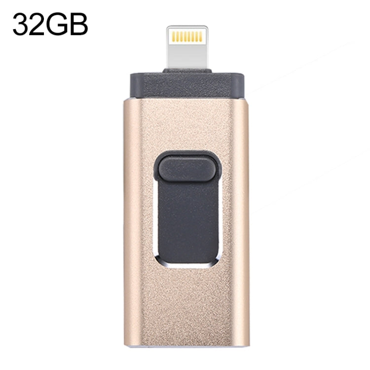 easyflash RQW-01B 3 in 1 USB 2.0 & 8 Pin & Micro USB 32GB Flash-Laufwerk, RQW-01B Gold