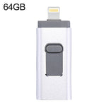 easyflash RQW-01B 3 in 1 USB 2.0 & 8 Pin & Micro USB 64GB Flash Drive, RQW-01B Silver