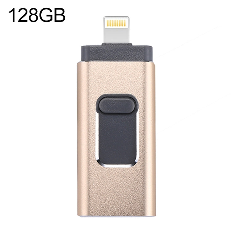 easyflash RQW-01B 3-in-1 USB 2.0 & 8-Pin & Micro-USB 128GB Flash-Laufwerk, RQW-01B Gold