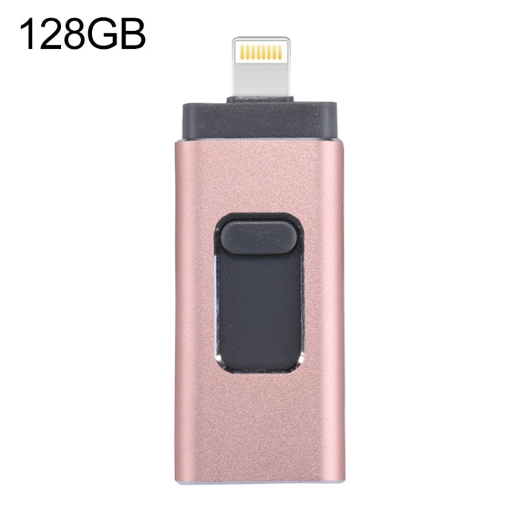 easyflash RQW-01B 3-in-1 USB 2.0 & 8-Pin & Micro-USB 128GB Flash-Laufwerk, RQW-01B Roségold