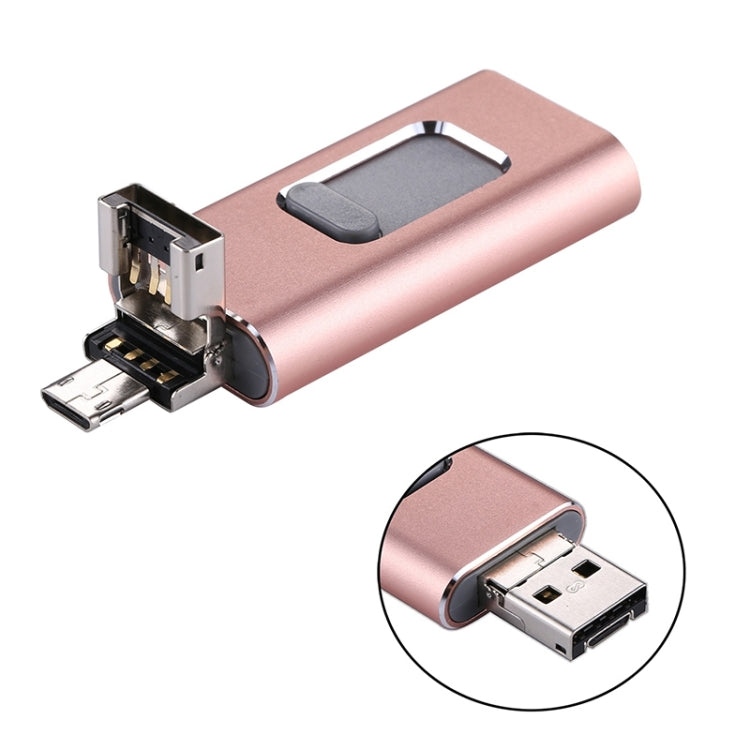 easyflash RQW-01B 3-in-1 USB 2.0 & 8-Pin & Micro-USB 128GB Flash-Laufwerk, RQW-01B Roségold