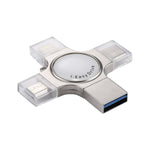 RQW-11S 4-in-1 USB 2.0 & 8-Pin & Micro-USB & USB-C / Typ-C 128GB Flash-Laufwerk, RQW-11S