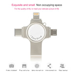 RQW-11S 4-in-1 USB 2.0 & 8-Pin & Micro-USB & USB-C / Typ-C 128GB Flash-Laufwerk, RQW-11S