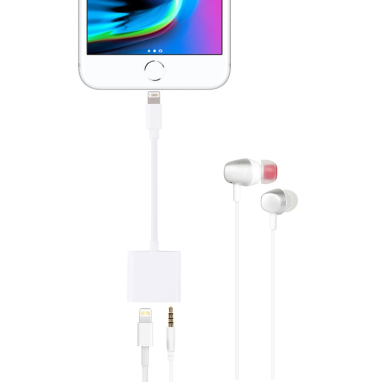 8-Pin-Buchse + 3,5mm Audio-Buchse zu 8-Pin-Stecker Lade- und Hör-Adapter