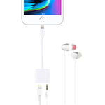 8-Pin-Buchse + 3,5mm Audio-Buchse zu 8-Pin-Stecker Lade- und Hör-Adapter