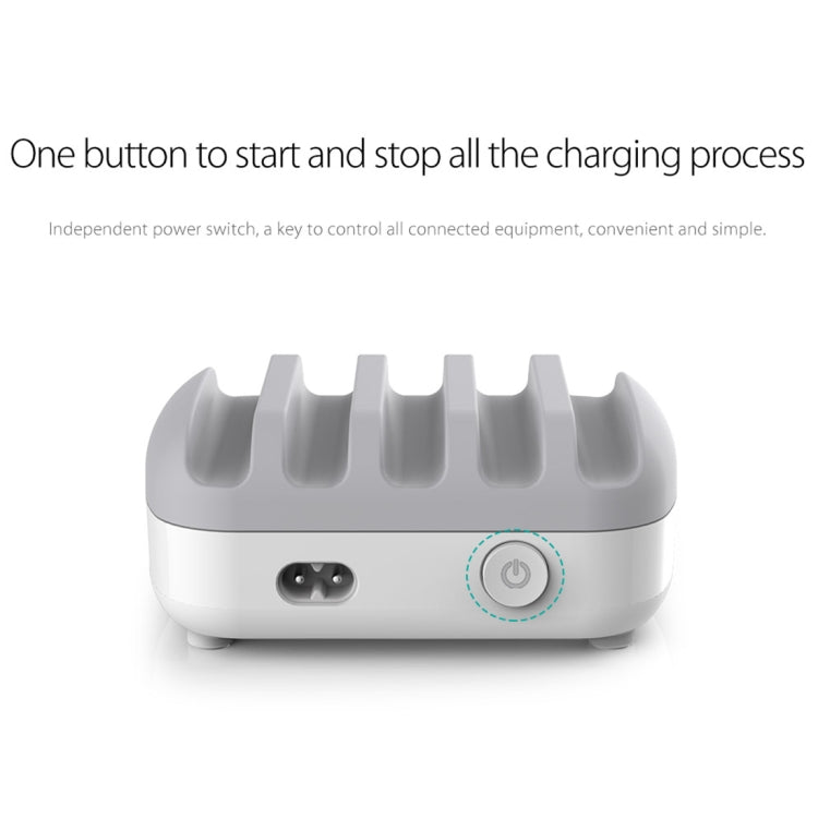 ORICO DUK-5P 40W 5 USB-Anschlüsse Intelligente Ladestation mit Telefon- und Tablet-Halter, EU-Stecker