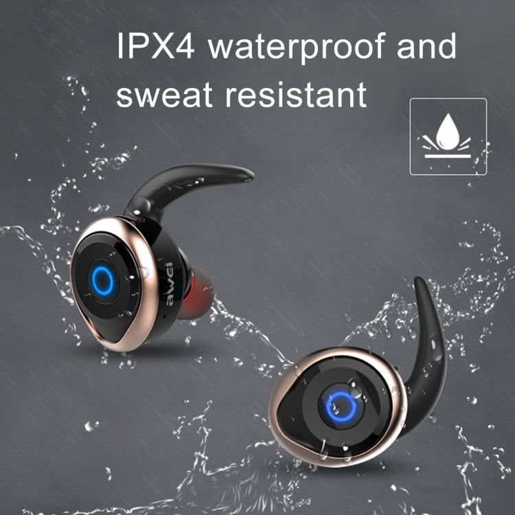 AWEI T1 Sport-Headset IPX4 wasserdichtes kabelloses Bluetooth V4.2 Stereo-Ohrhörer, unterstützt TWS, T1