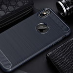 For iPhone XS Max Brushed Texture Carbon Fiber Shockproof TPU Protective Back Case, For iPhone XS Max, For XS Max