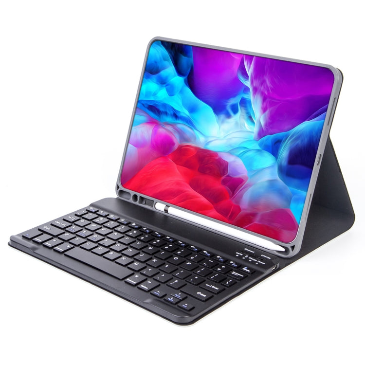 X-11B Skin Einfarbige Textur Abnehmbares Bluetooth Tastatur Tablet-Hülle für iPad Pro 11 Zoll 2020 / 2018, mit Stifthalter, Schwarze Tastatur