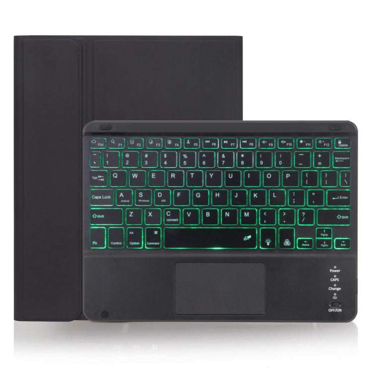 X-11BCS Leder Hülle mit glatter Textur Abnehmbare Bluetooth Tastatur Tablet-Hülle für iPad Pro 11 Zoll 2020 / 2018, mit Touchpad & Stifthalter & Hintergrundbeleuchtung