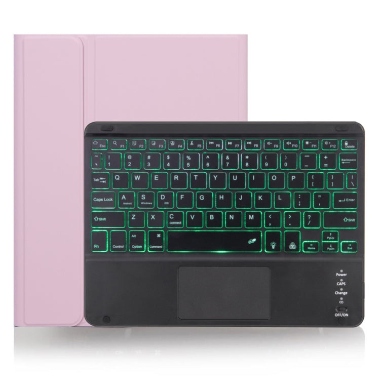 X-11BCS Skin Plain Texture Detachable Bluetooth Keyboard Tablet Case for iPad Pro 11 inch 2020 / 2018, with Touchpad & Pen Slot & Backlight