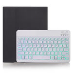 X-11BS Skin Einfarbiges Textur Abnehmbares Bluetooth-Tastatur-Tablet-Case für iPad Pro 11 Zoll 2020 / 2018, mit Stifthalter & Hintergrundbeleuchtung, Weiße Tastatur