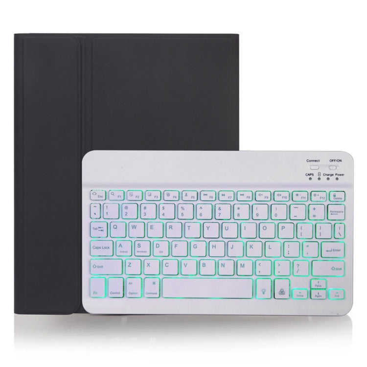 X-11BS Skin Einfarbiges Textur Abnehmbares Bluetooth-Tastatur-Tablet-Case für iPad Pro 11 Zoll 2020 / 2018, mit Stifthalter & Hintergrundbeleuchtung, Weiße Tastatur