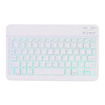 X-11BS Skin Einfarbiges Textur Abnehmbares Bluetooth-Tastatur-Tablet-Case für iPad Pro 11 Zoll 2020 / 2018, mit Stifthalter & Hintergrundbeleuchtung, Weiße Tastatur