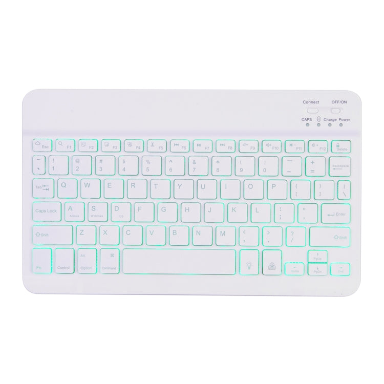 X-11BS Skin Einfarbiges Textur Abnehmbares Bluetooth-Tastatur-Tablet-Case für iPad Pro 11 Zoll 2020 / 2018, mit Stifthalter & Hintergrundbeleuchtung, Weiße Tastatur
