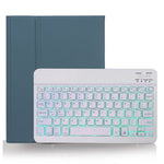 X-11BS Skin Einfarbiges Textur Abnehmbares Bluetooth-Tastatur-Tablet-Case für iPad Pro 11 Zoll 2020 / 2018, mit Stifthalter & Hintergrundbeleuchtung, Weiße Tastatur