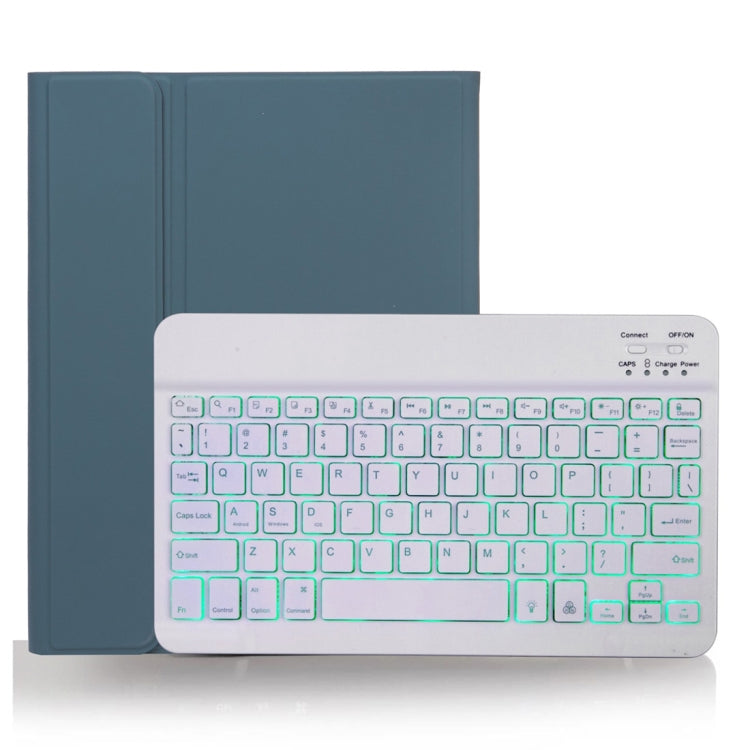 X-11BS Skin Einfarbiges Textur Abnehmbares Bluetooth-Tastatur-Tablet-Case für iPad Pro 11 Zoll 2020 / 2018, mit Stifthalter & Hintergrundbeleuchtung, Weiße Tastatur