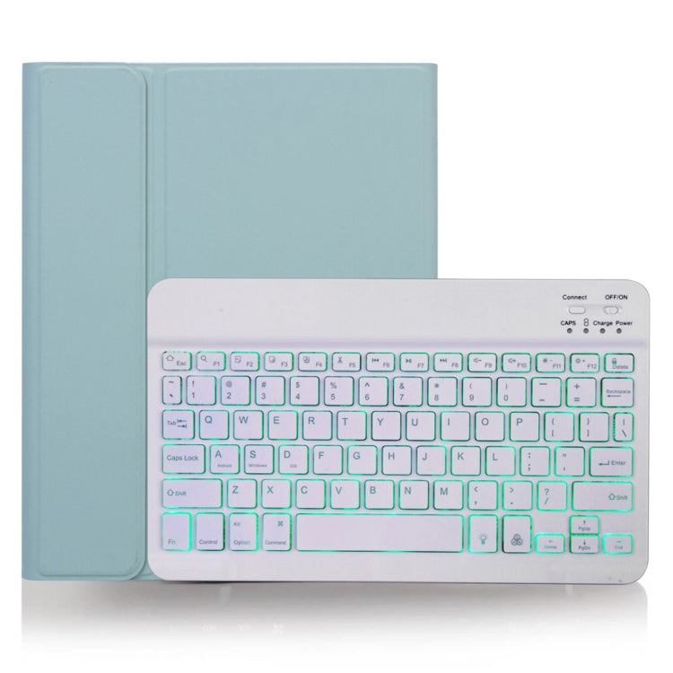 X-11BS Skin Einfarbiges Textur Abnehmbares Bluetooth-Tastatur-Tablet-Case für iPad Pro 11 Zoll 2020 / 2018, mit Stifthalter & Hintergrundbeleuchtung, Weiße Tastatur