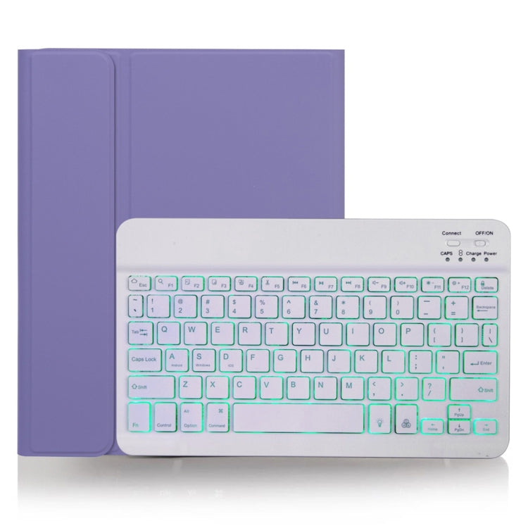 X-11BS Skin Einfarbiges Textur Abnehmbares Bluetooth-Tastatur-Tablet-Case für iPad Pro 11 Zoll 2020 / 2018, mit Stifthalter & Hintergrundbeleuchtung, Weiße Tastatur