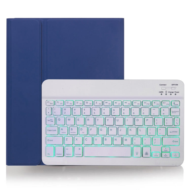 X-11BS Skin Einfarbiges Textur Abnehmbares Bluetooth-Tastatur-Tablet-Case für iPad Pro 11 Zoll 2020 / 2018, mit Stifthalter & Hintergrundbeleuchtung, Weiße Tastatur