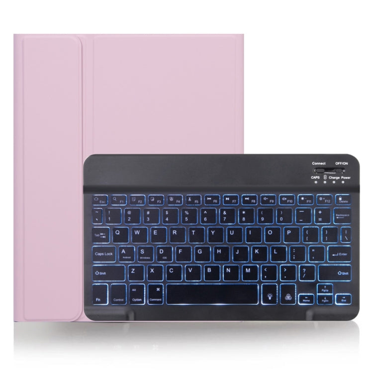 X-11BS Skin Einfarbiges Textur Abnehmbares Bluetooth-Tastatur-Tablet-Case für iPad Pro 11 Zoll 2020 / 2018, mit Stifthalter & Hintergrundbeleuchtung, Schwarze Tastatur