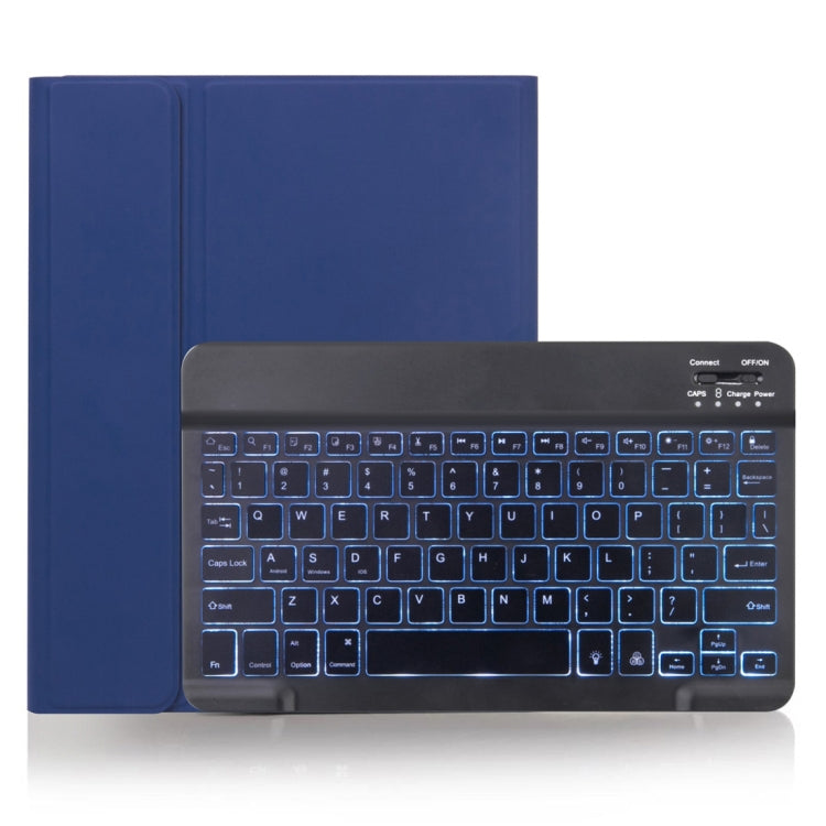 X-11BS Skin Einfarbiges Textur Abnehmbares Bluetooth-Tastatur-Tablet-Case für iPad Pro 11 Zoll 2020 / 2018, mit Stifthalter & Hintergrundbeleuchtung, Schwarze Tastatur