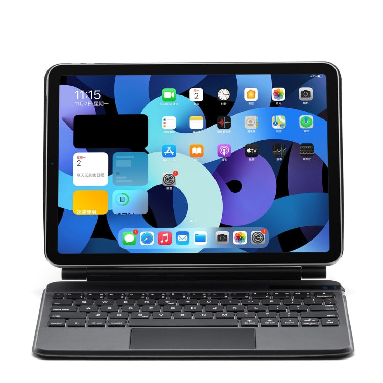 P109 Pro Ultraleichte abnehmbare Bluetooth-Tastatur Leder-Tablet-Hülle mit Touchpad & weißer Hintergrundbeleuchtung für iPad Pro 11 Zoll 2021 / 2020 / 2018 & iPad Air 2020 10,9, P109 Pro
