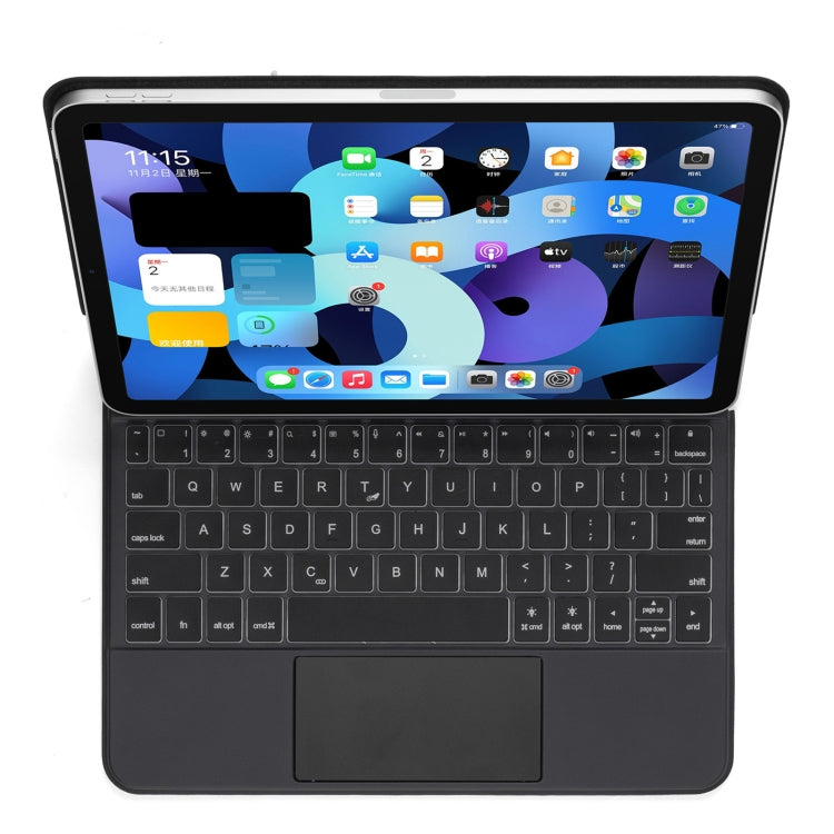 P109 Pro Ultraleichte abnehmbare Bluetooth-Tastatur Leder-Tablet-Hülle mit Touchpad & weißer Hintergrundbeleuchtung für iPad Pro 11 Zoll 2021 / 2020 / 2018 & iPad Air 2020 10,9, P109 Pro