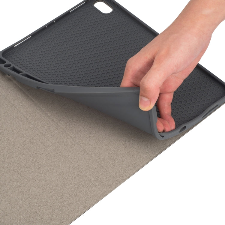RK11 Für iPad Pro 11 Zoll Seidenstruktur abnehmbare Kunststoff-Bluetooth-Tastatur Leder-Tablet-Hülle mit Stifthalter & Ständerfunktion