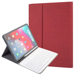 RK11 Für iPad Pro 11 Zoll Seidenstruktur abnehmbare Kunststoff-Bluetooth-Tastatur Leder-Tablet-Hülle mit Stifthalter & Ständerfunktion