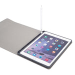 RK508 Für iPad Air 2 & Air 1 / Pro 9,7 Zoll & 2017 iPad & 2018 iPad Seidenstruktur Abnehmbare Kunststoff Bluetooth Tastatur Leder Tablet-Hülle mit Ständer & Stifthalter-Funktion
