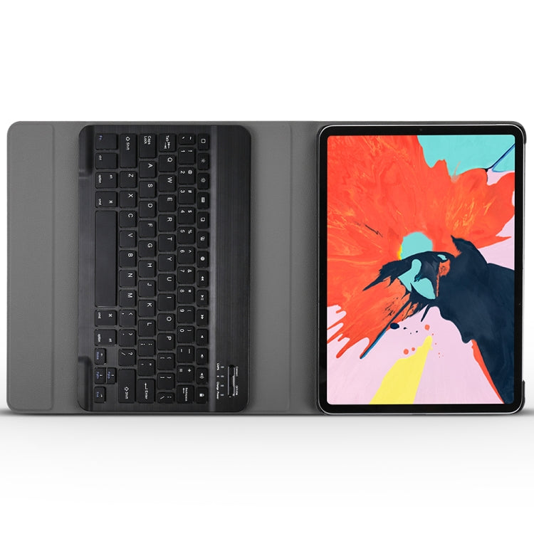 Abnehmbare Bluetooth-Tastatur + Leder-Tablet-Case mit gebürsteter Textur und horizontalem Klappmechanismus mit Halter für iPad Pro 11 Zoll (2018)