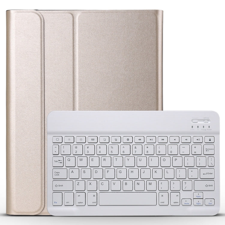 Abnehmbare Bluetooth-Tastatur + Leder-Tablet-Case mit gebürsteter Textur und horizontalem Klappmechanismus mit Halter für iPad Pro 11 Zoll (2018)