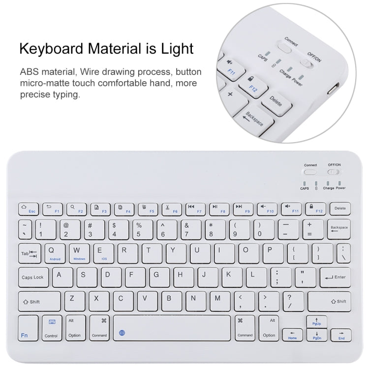 TG11B Abnehmbares Bluetooth Weißes Tastatur + Mikrofaser-Leder Tablet-Hülle für iPad Pro 11 Zoll (2020), mit Stifthalter und Halterung, Weiße Tastatur