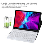 TG11B Abnehmbares Bluetooth Weißes Tastatur + Mikrofaser-Leder Tablet-Hülle für iPad Pro 11 Zoll (2020), mit Stifthalter und Halterung, Weiße Tastatur
