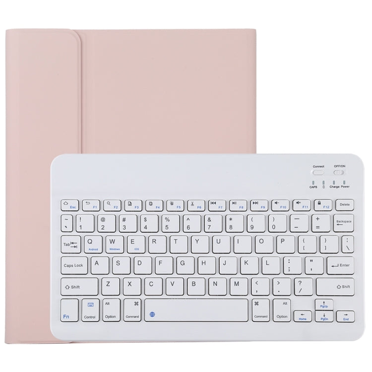 TG11B Abnehmbares Bluetooth Weißes Tastatur + Mikrofaser-Leder Tablet-Hülle für iPad Pro 11 Zoll (2020), mit Stifthalter und Halterung, Weiße Tastatur