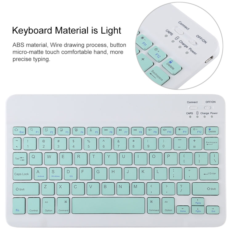 TG11B Abnehmbare Bluetooth grüne Tastatur + Mikrofaser-Leder-Tablet-Hülle für iPad Pro 11 Zoll (2020), mit Stifthalter & Halter, grüne Tastatur