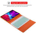 TG11B Abnehmbare Bluetooth grüne Tastatur + Mikrofaser-Leder-Tablet-Hülle für iPad Pro 11 Zoll (2020), mit Stifthalter & Halter, grüne Tastatur