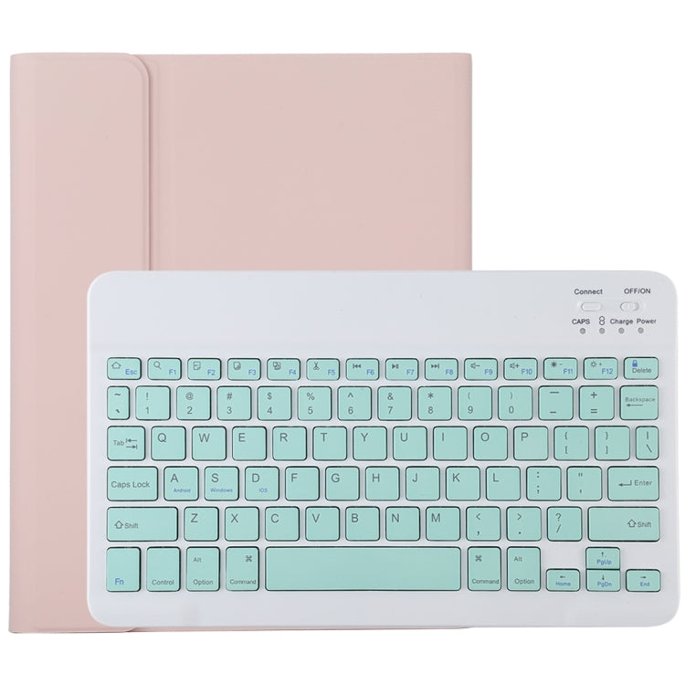 TG11B Abnehmbare Bluetooth grüne Tastatur + Mikrofaser-Leder-Tablet-Hülle für iPad Pro 11 Zoll (2020), mit Stifthalter & Halter, grüne Tastatur