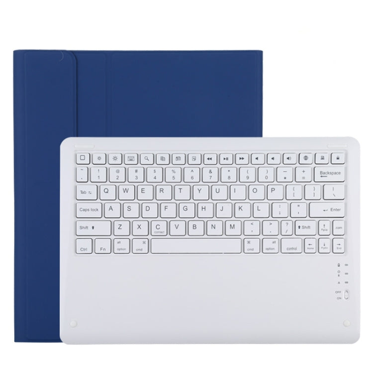 T129 Abnehmbare Bluetooth weiße Tastatur Mikrofaser-Leder-Tablet-Hülle für iPad Pro 12,9 Zoll (2020), mit Halter, weiße Tastatur
