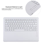 T129 Abnehmbare Bluetooth weiße Tastatur Mikrofaser-Leder-Tablet-Hülle für iPad Pro 12,9 Zoll (2020), mit Halter, weiße Tastatur