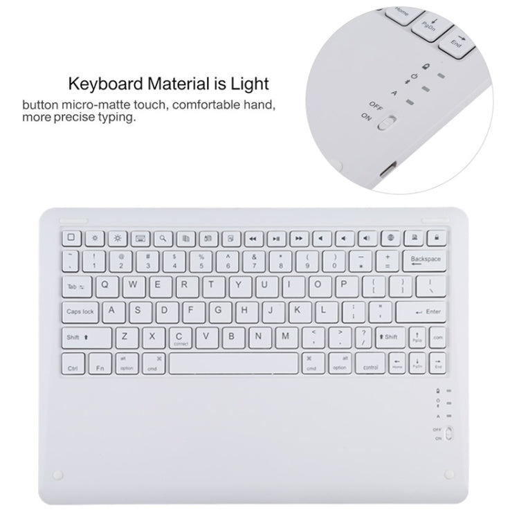 T129 Abnehmbare Bluetooth weiße Tastatur Mikrofaser-Leder-Tablet-Hülle für iPad Pro 12,9 Zoll (2020), mit Halter, weiße Tastatur