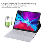 T129 Abnehmbare Bluetooth weiße Tastatur Mikrofaser-Leder-Tablet-Hülle für iPad Pro 12,9 Zoll (2020), mit Halter, weiße Tastatur