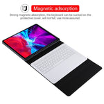 T129 Abnehmbare Bluetooth weiße Tastatur Mikrofaser-Leder-Tablet-Hülle für iPad Pro 12,9 Zoll (2020), mit Halter, weiße Tastatur