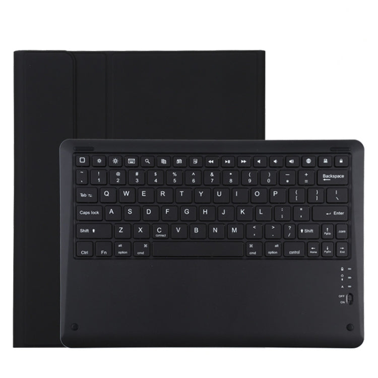 T129 Abnehmbare Bluetooth schwarze Tastatur Mikrofaser-Leder-Tablet-Hülle für iPad Pro 12,9 Zoll (2020), mit Halter, schwarze Tastatur