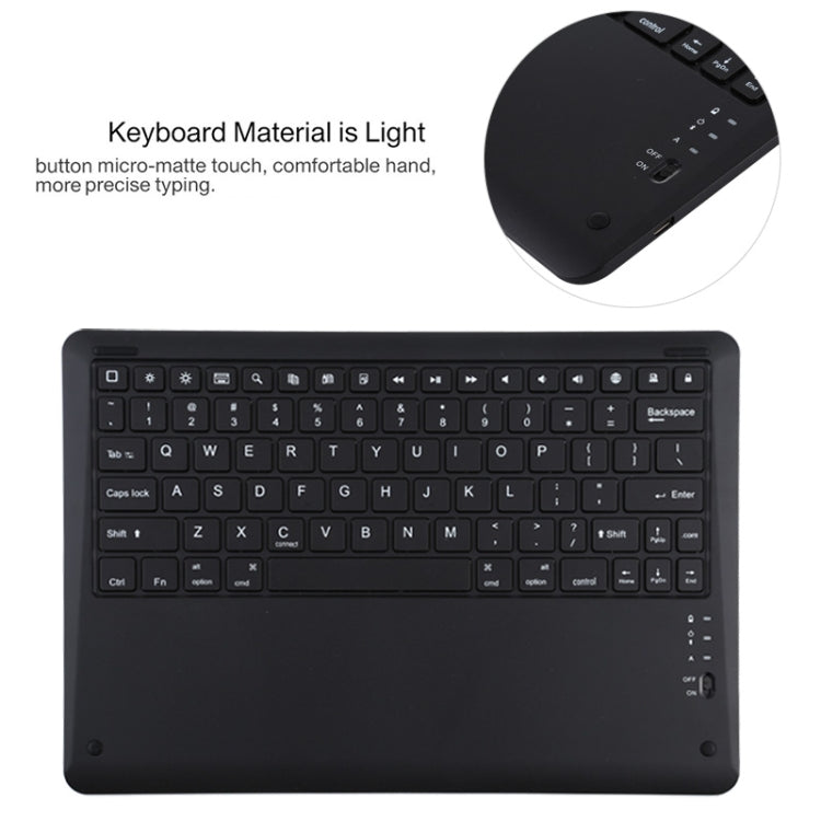 T129 Abnehmbare Bluetooth schwarze Tastatur Mikrofaser-Leder-Tablet-Hülle für iPad Pro 12,9 Zoll (2020), mit Halter, schwarze Tastatur